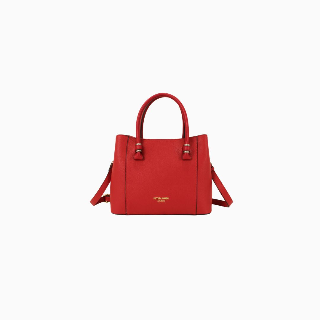 Montagu Gold Pebbled Tote: Cherry Red, view 1