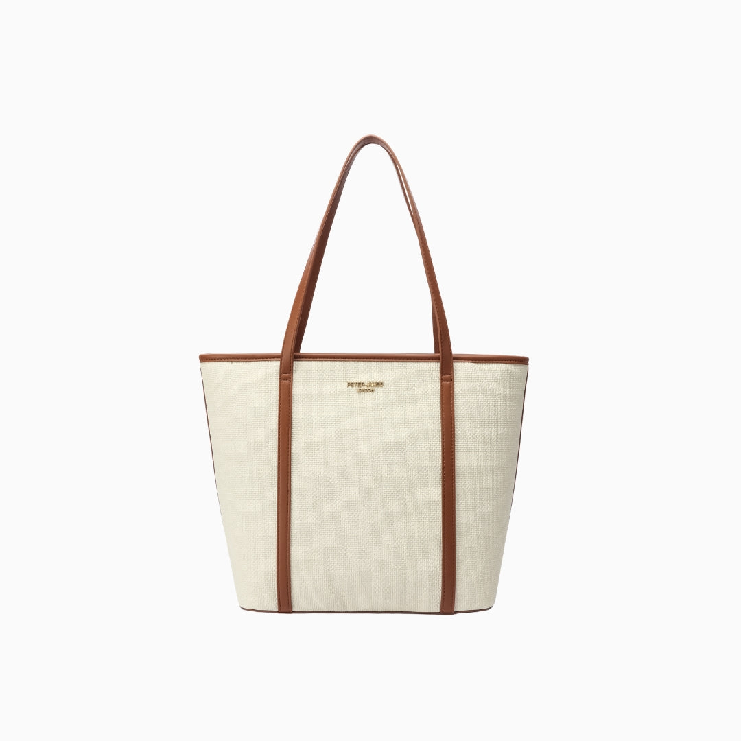 Kinnerton Upright Shoulder Tote: Cream and Brown