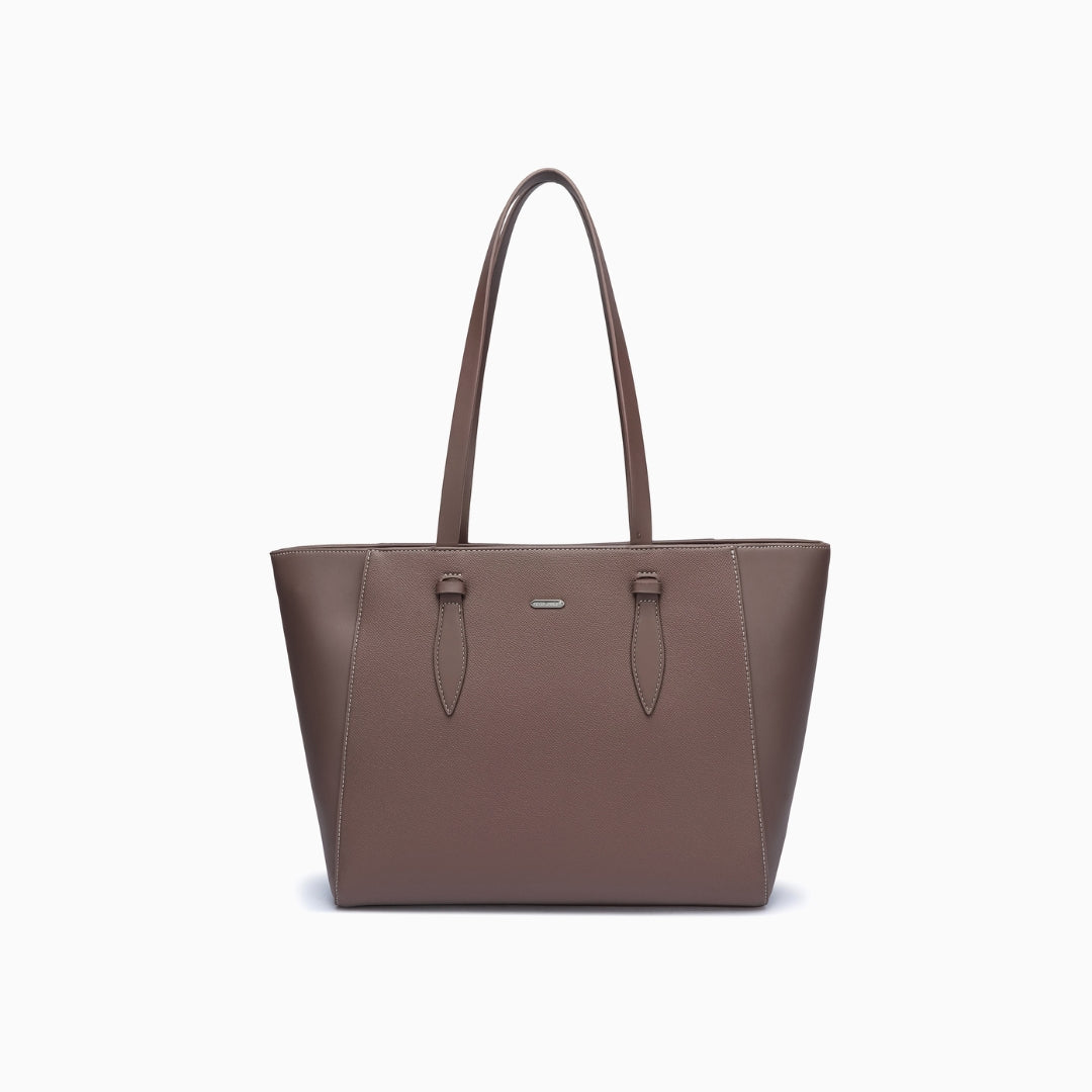 Egerton Pebbled Tote: Brown