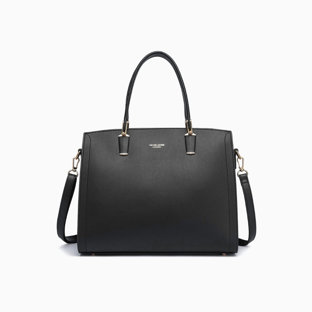 Conduit Textured Satchel: Black