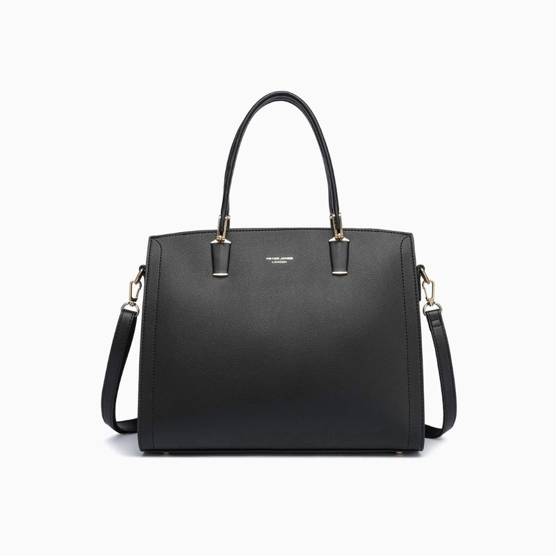 Conduit Textured Satchel: Black