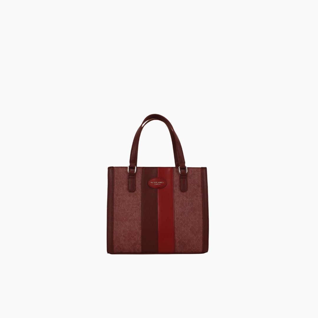 Curzon Textured Tote: Red, view 2