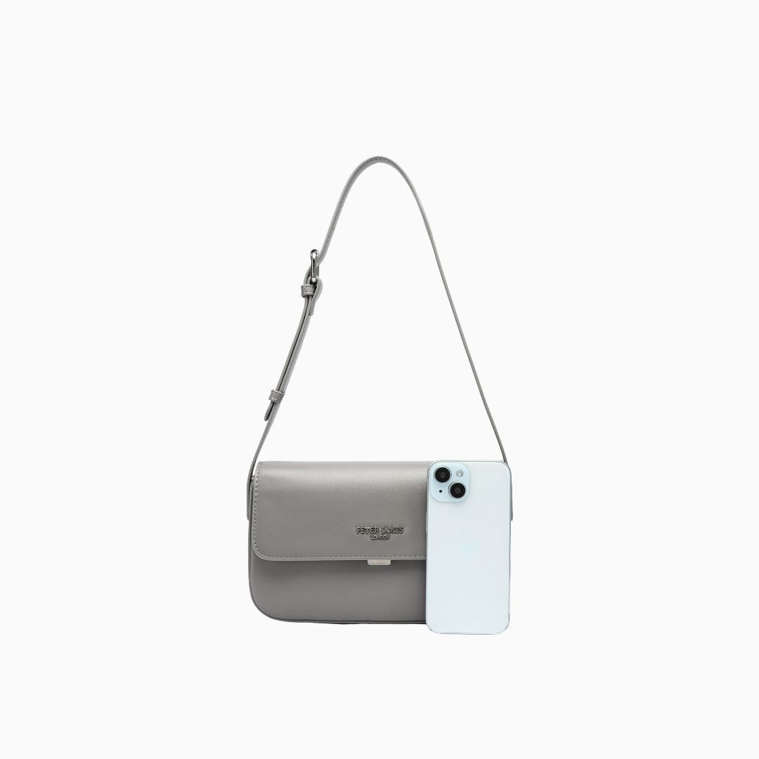 Eaton Flap Crossbody: Grey, view 2