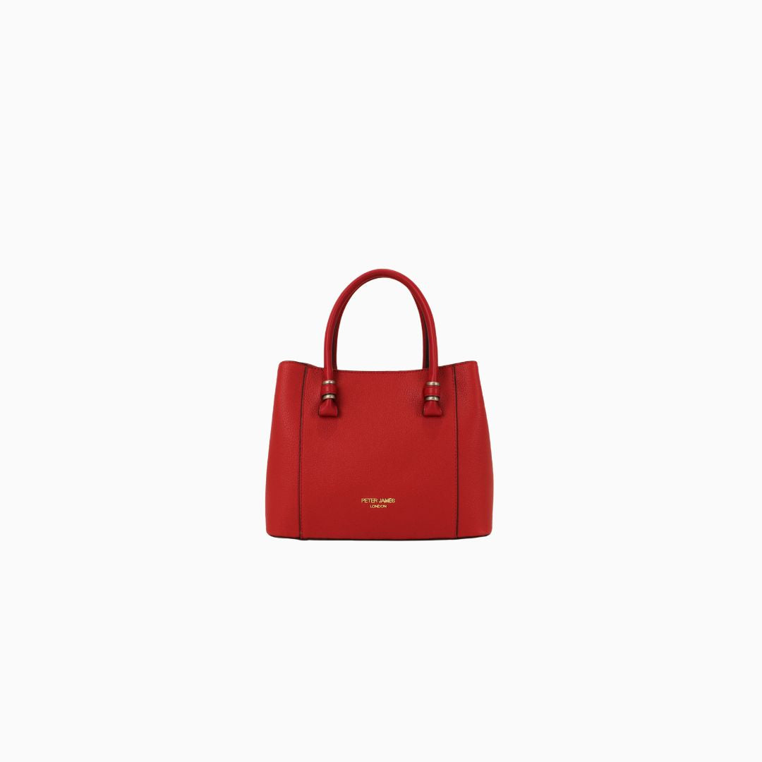 Montagu Gold Pebbled Tote: Cherry Red, view 2