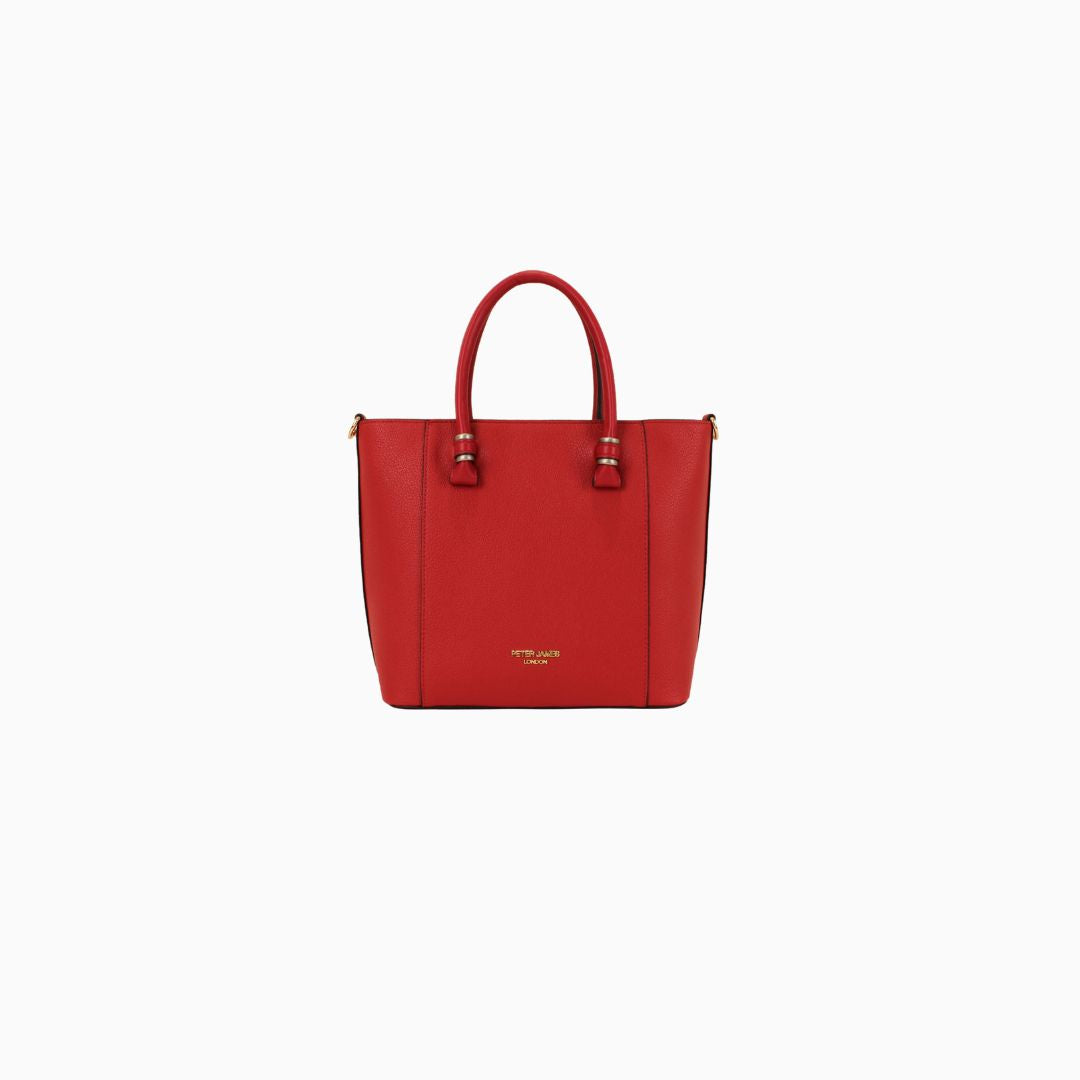 Montagu Gold Pebbled Tote: Cherry Red, view 3
