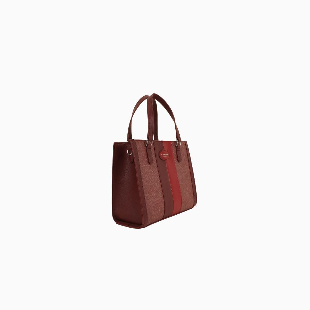 Curzon Textured Tote: Red, view 3