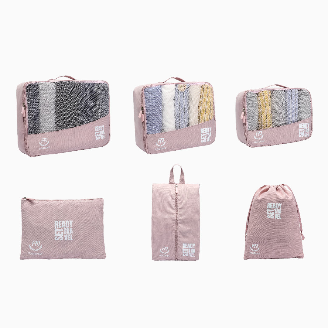 Packing Cube Set of 6: Vintage Pink
