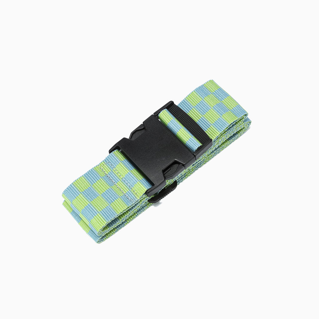 Check Luggage Strap: Light Green