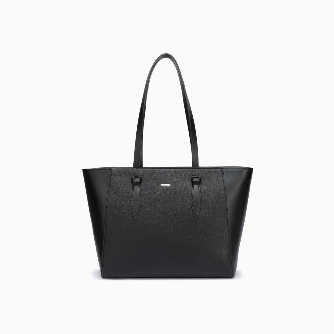 Egerton Pebbled Tote: Black