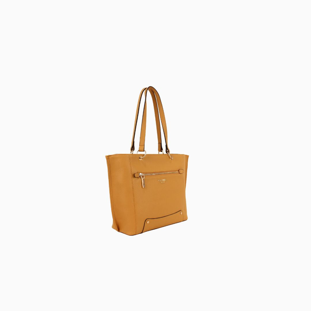 Chester Pebbled Zip Tote: Gold