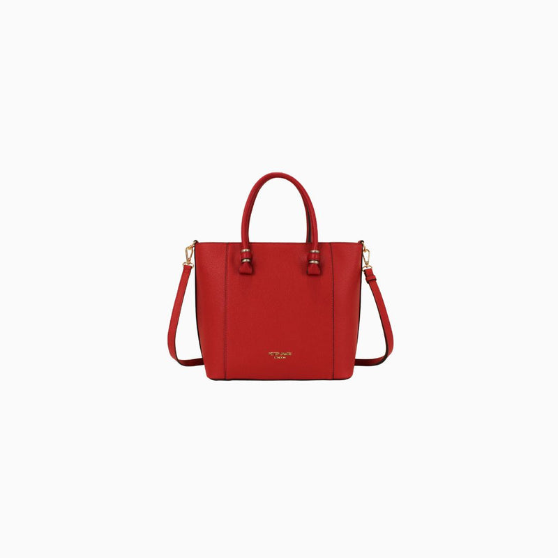 Montagu Gold Pebbled Tote: Cherry Red