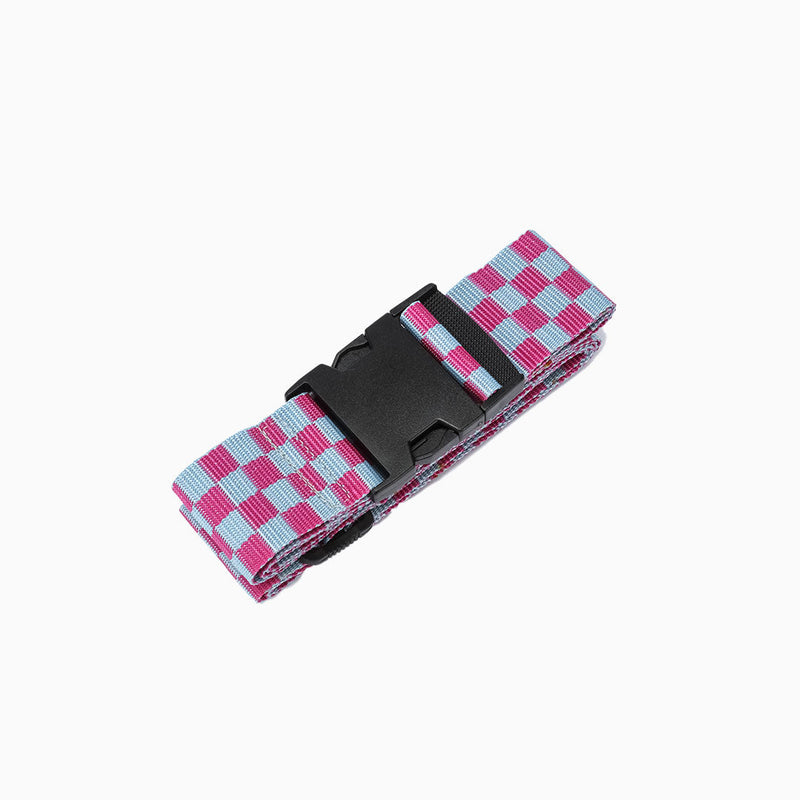 Check Luggage Strap: Dark Pink