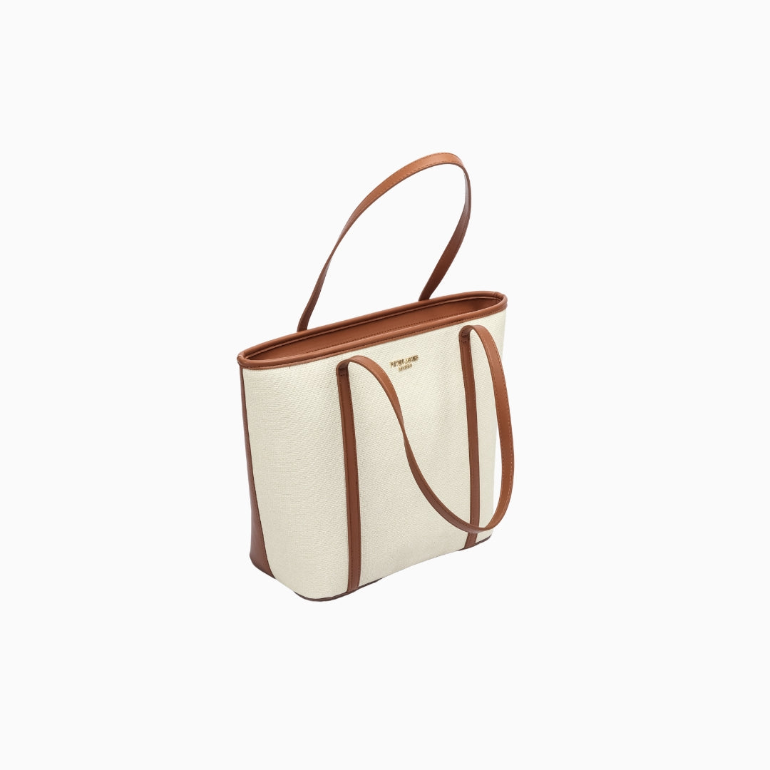 Kinnerton Upright Shoulder Tote: Cream and Brown