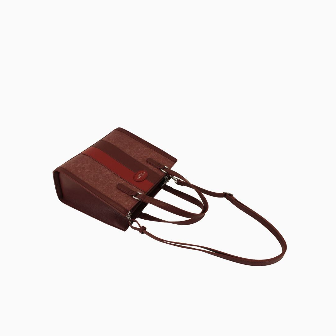 Curzon Textured Tote: Red, view 5