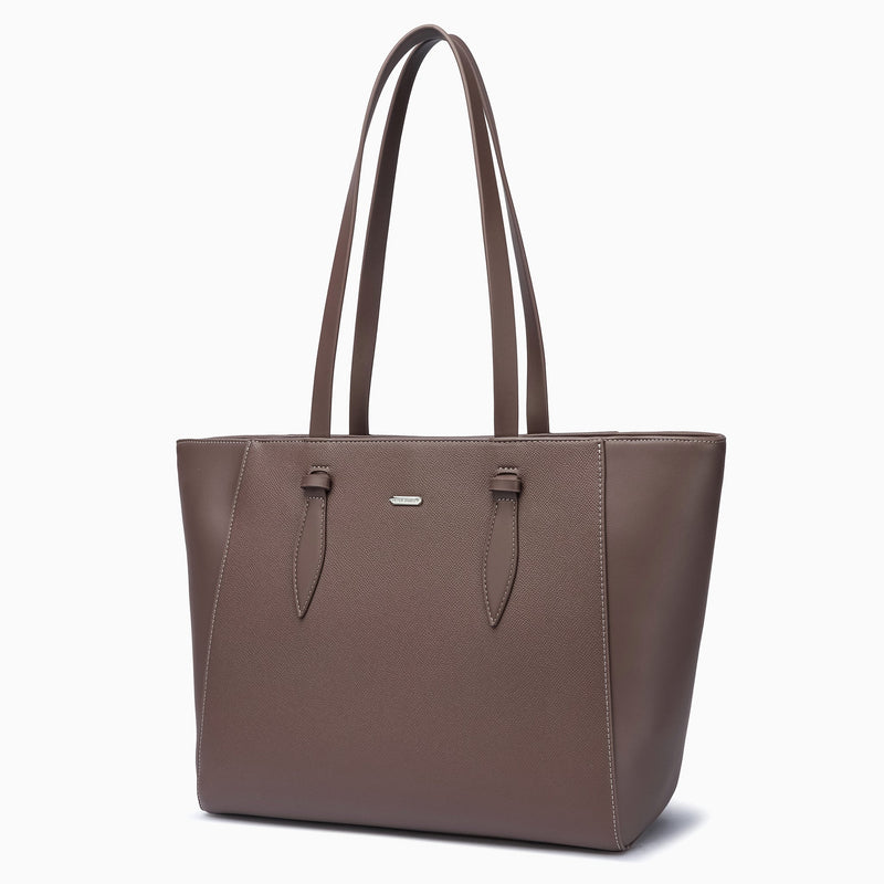 Egerton Pebbled Tote: Brown, view 5