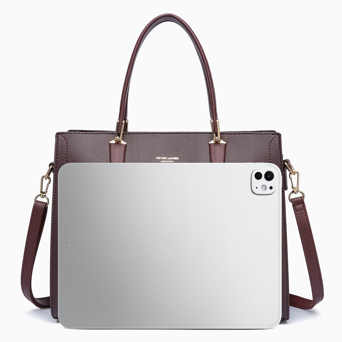 Conduit Textured Satchel: Dark Maroon, view 5