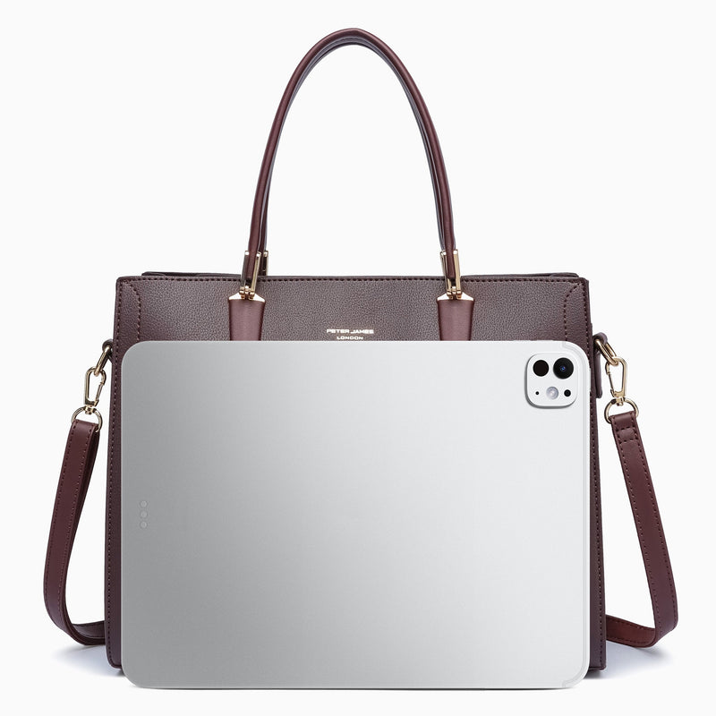 Conduit Textured Satchel: Dark Maroon, view 5
