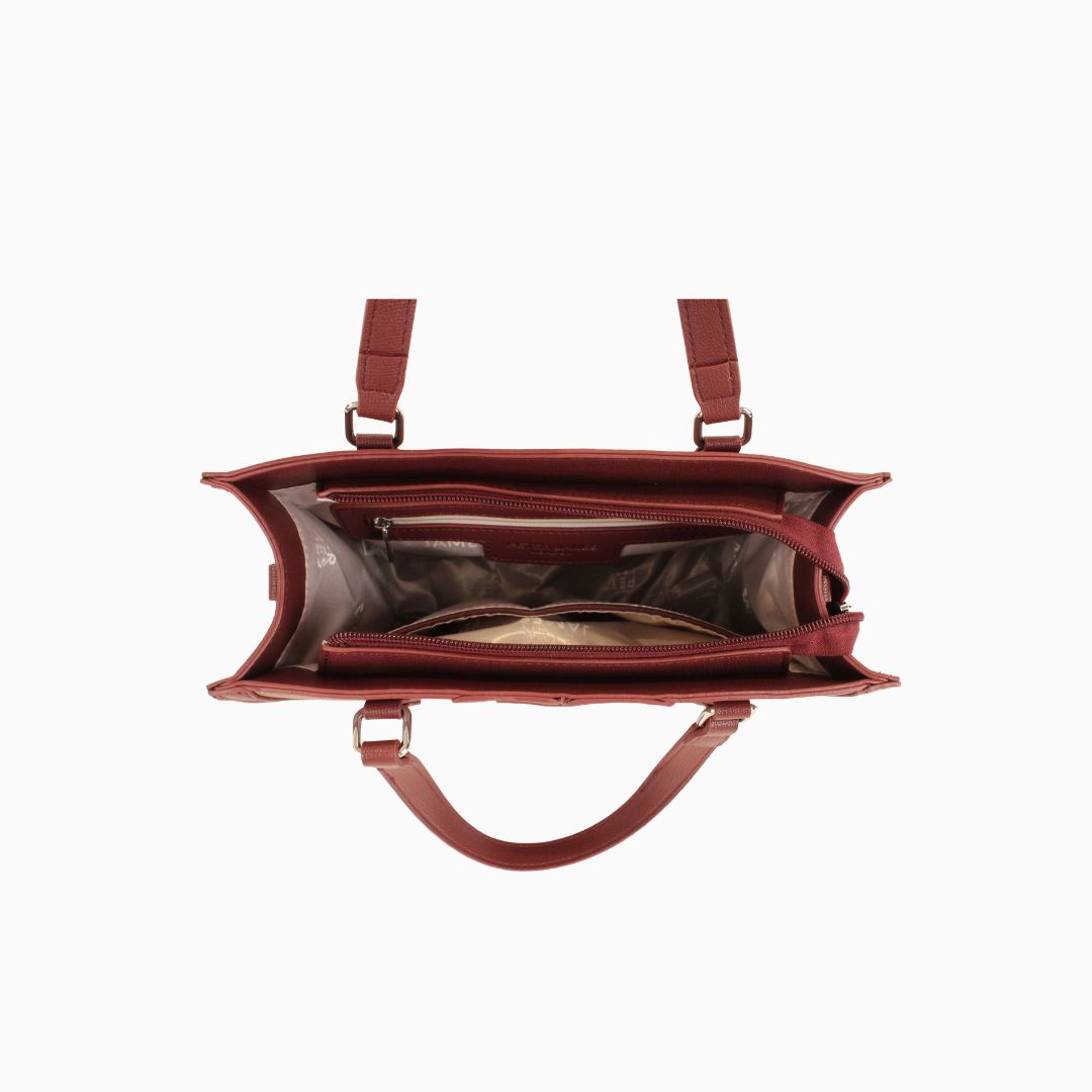 Curzon Textured Tote: Red, view 6