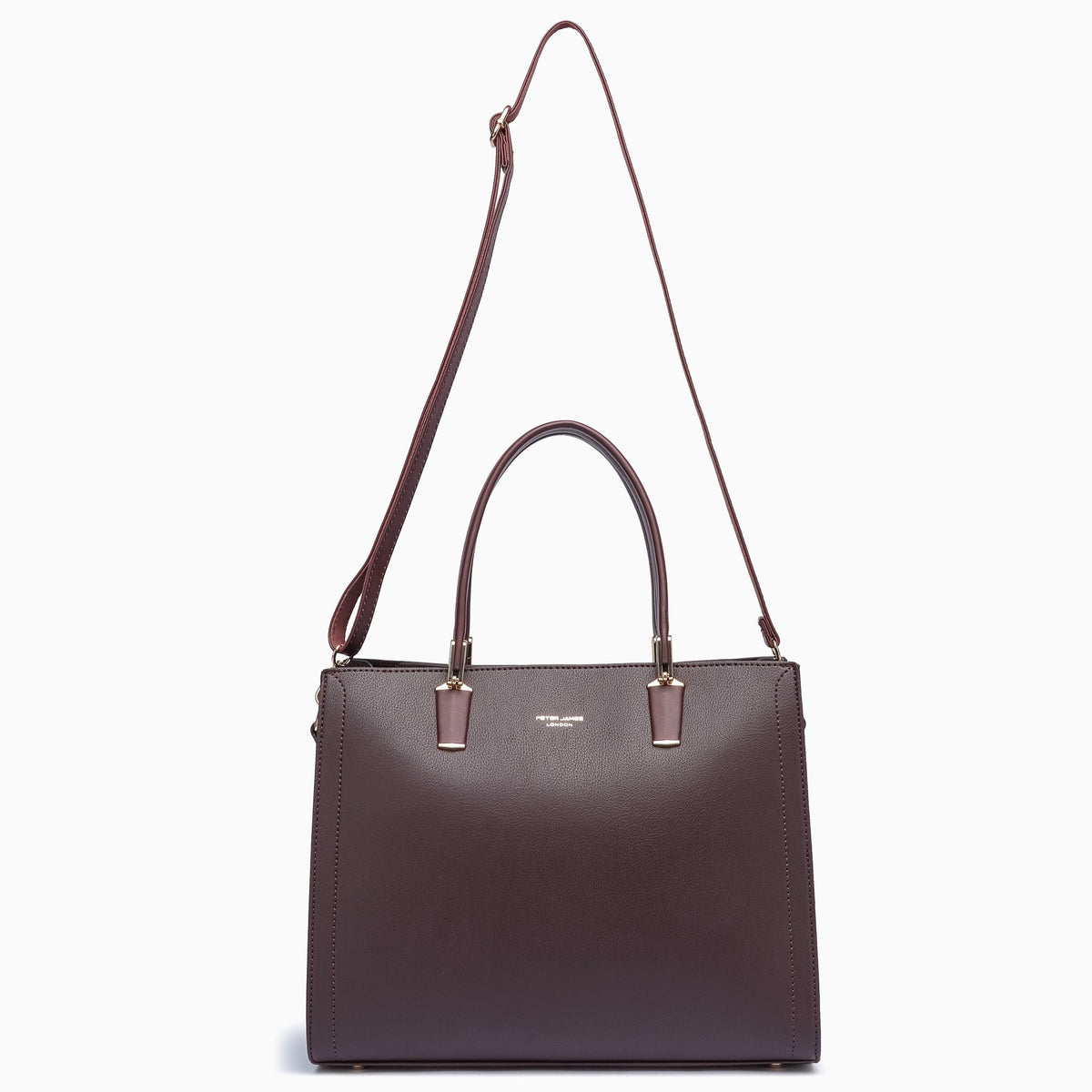 Conduit Textured Satchel: Dark Maroon, view 6