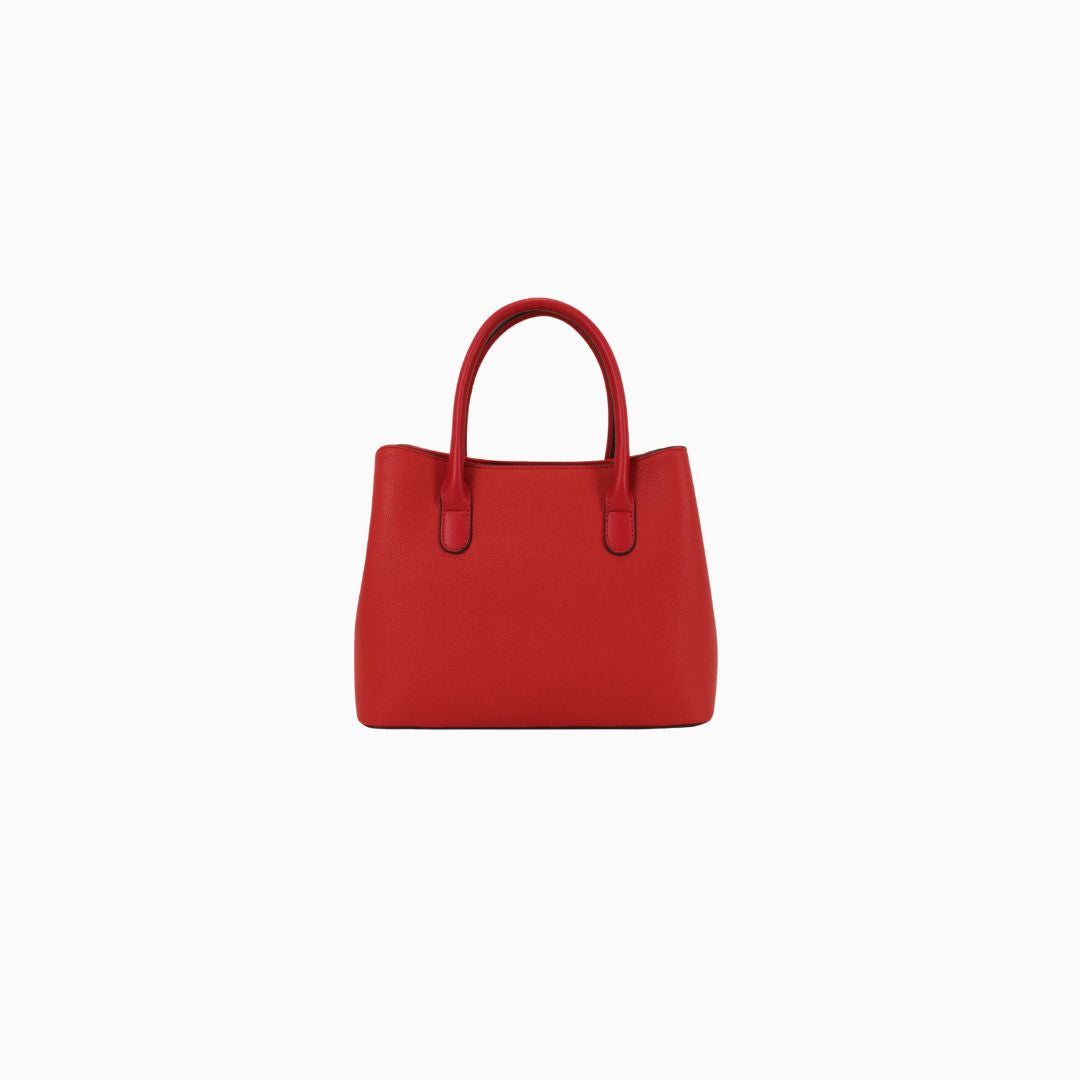 Montagu Gold Pebbled Tote: Cherry Red