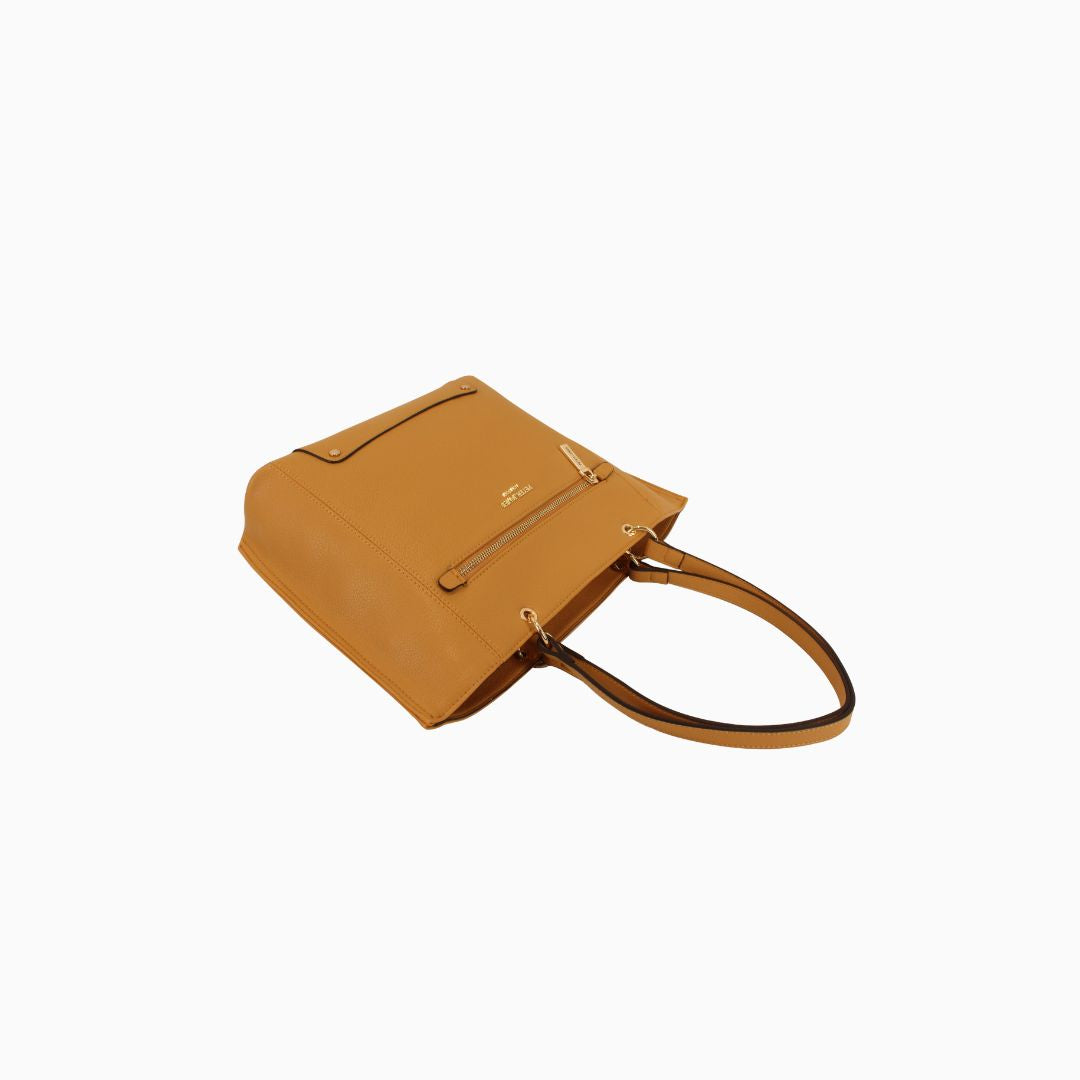 Bourdon Structured Tote: Gold