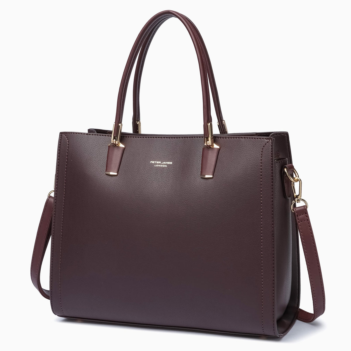 Conduit Textured Satchel: Dark Maroon, view 7