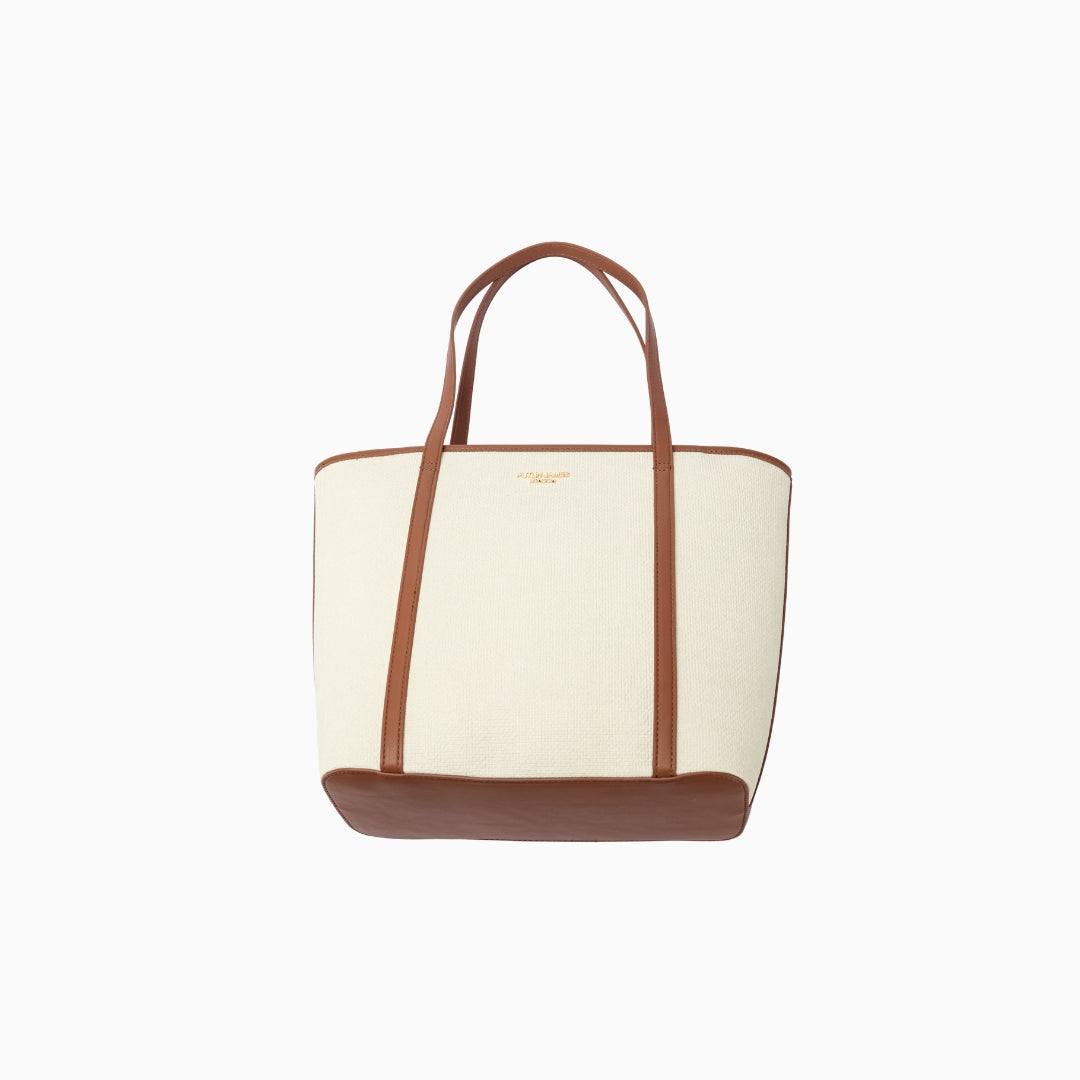 Kinnerton Upright Shoulder Tote: Cream and Brown