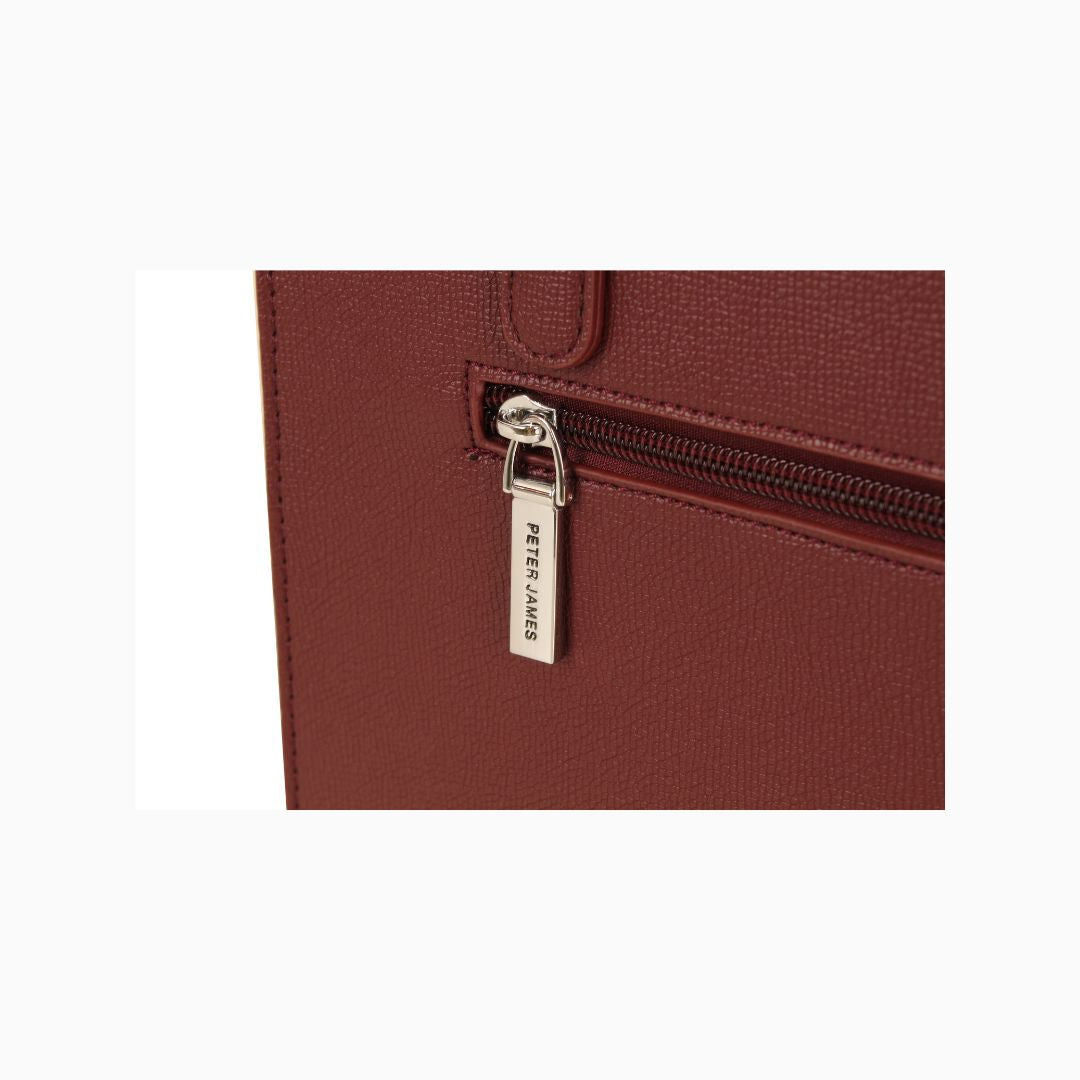 Curzon Textured Tote: Red, view 7