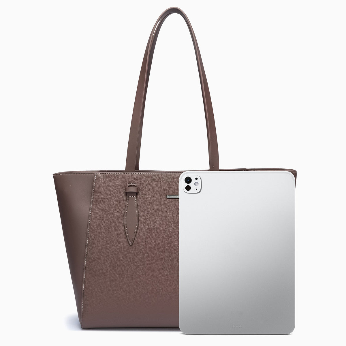 Egerton Pebbled Tote: Brown, view 8