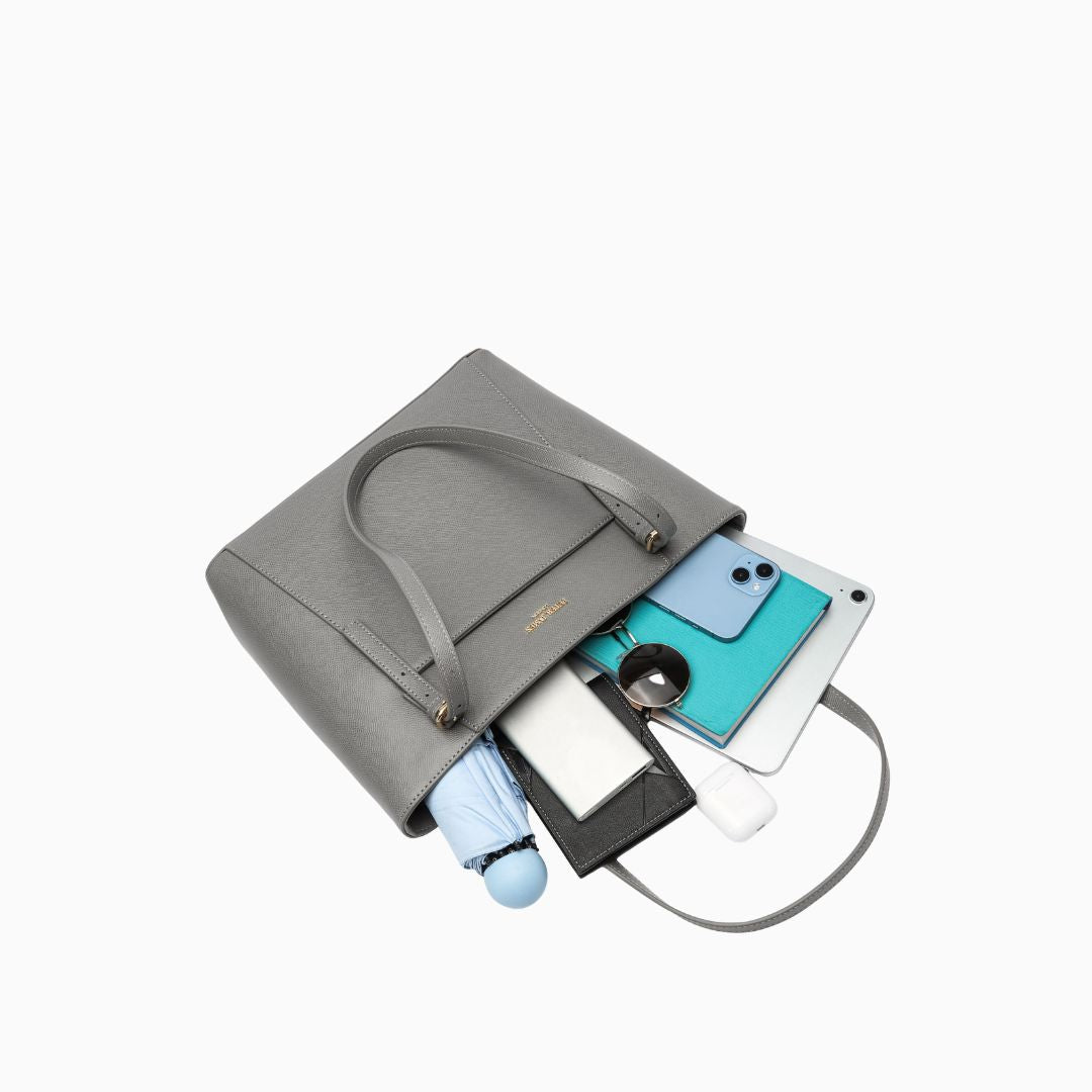Dover Tote Shoulder Bag: Gray, view 8