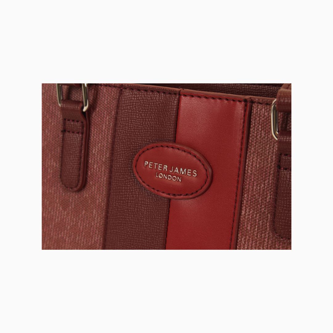 Curzon Textured Tote: Red, view 9