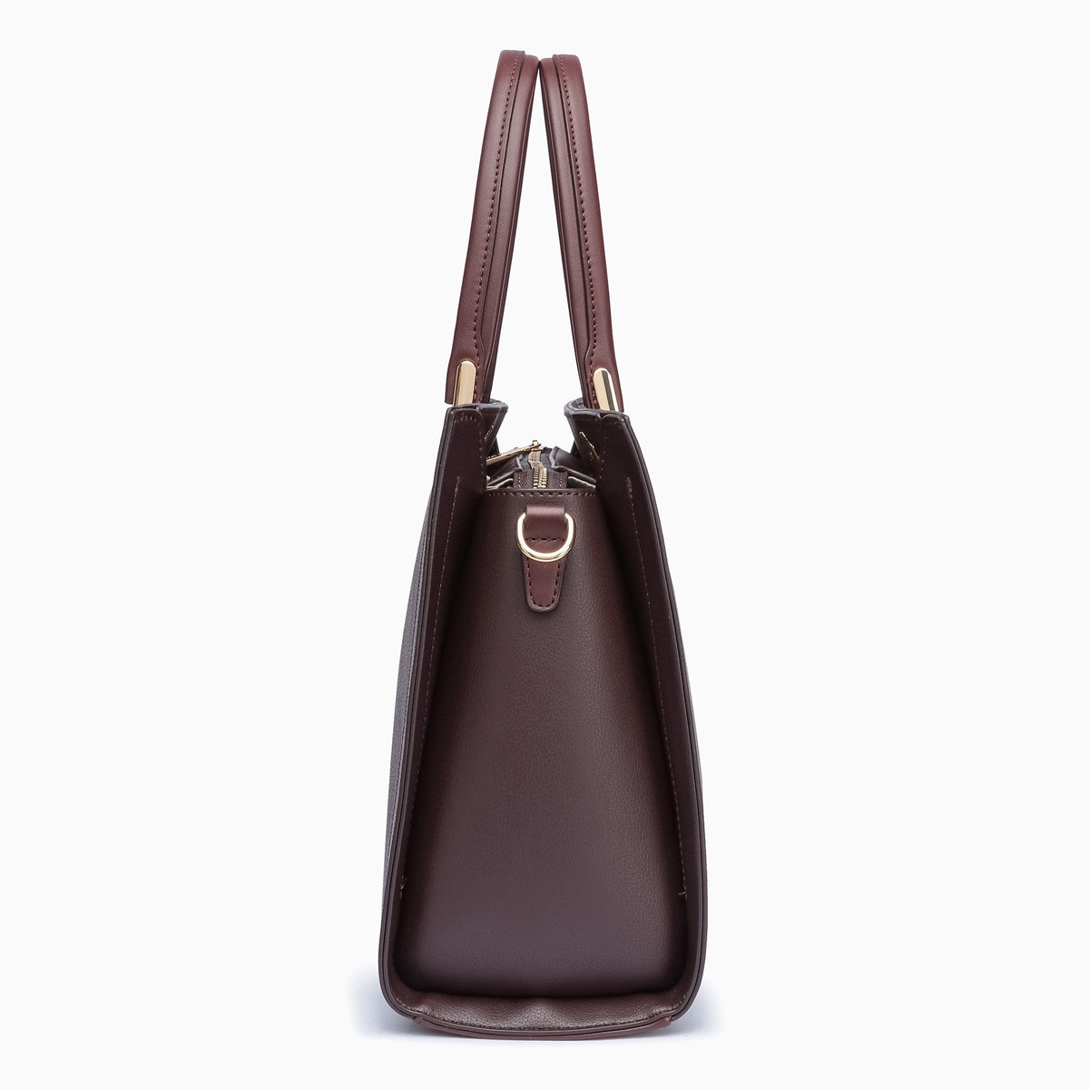 Conduit Textured Satchel: Dark Maroon, view 9