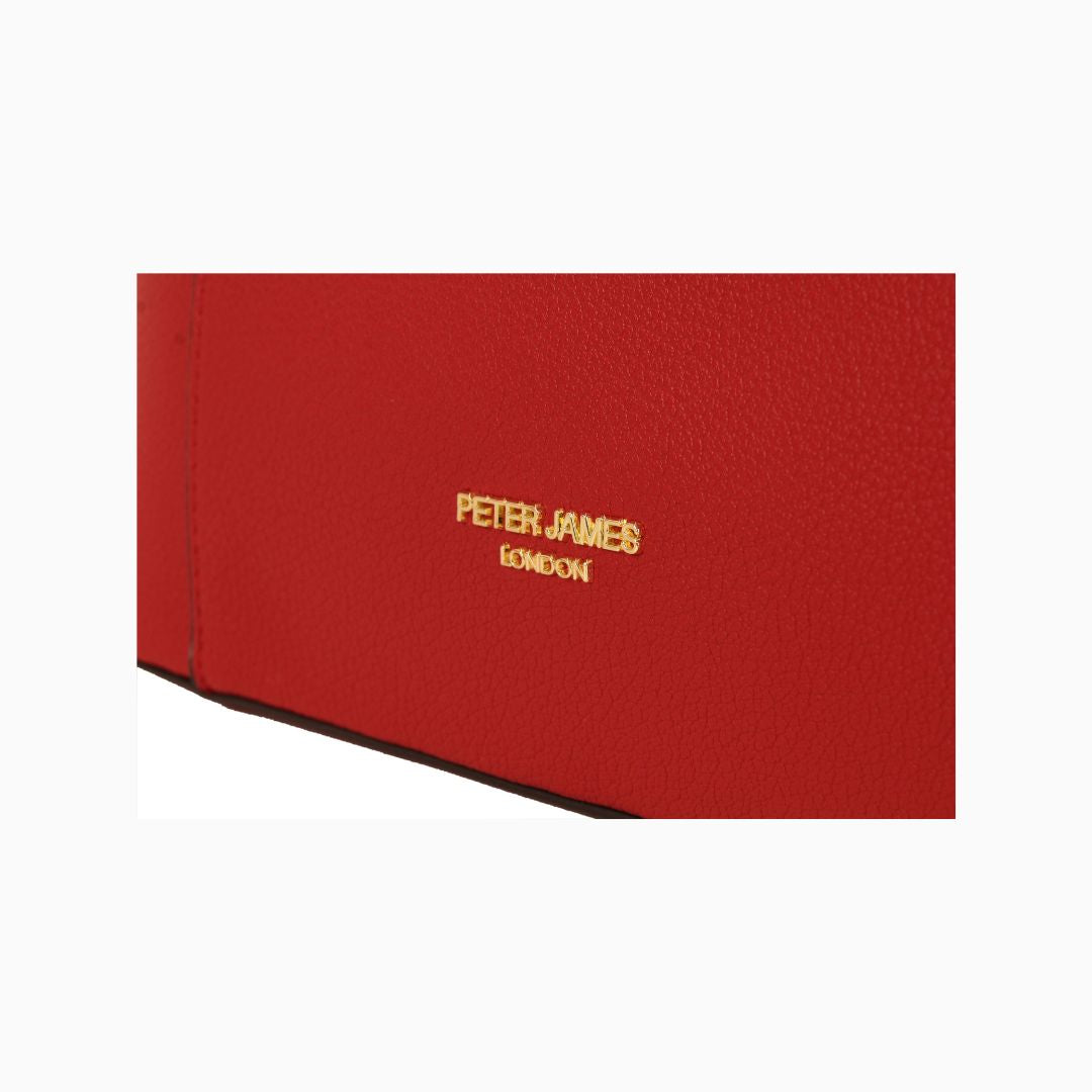 Montagu Gold Pebbled Tote: Cherry Red