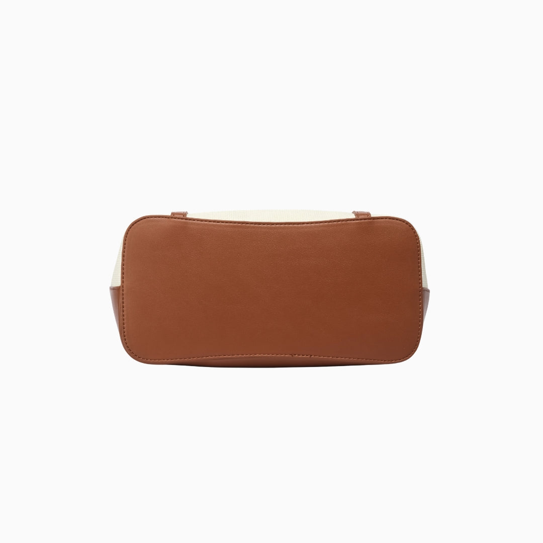 Kinnerton Upright Shoulder Tote: Cream and Brown