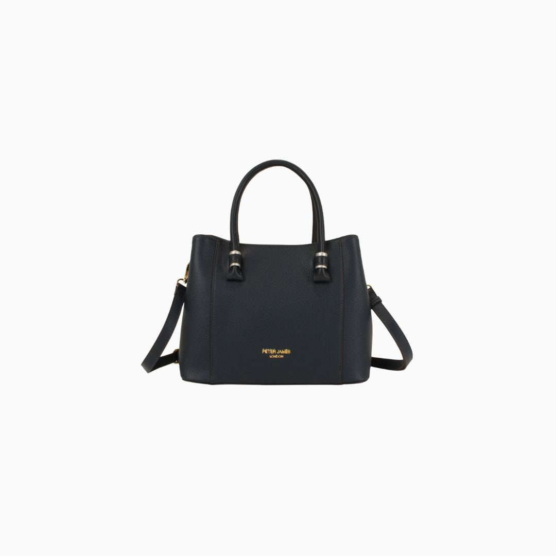 Montagu Gold Pebbled Tote: Graphite Blue