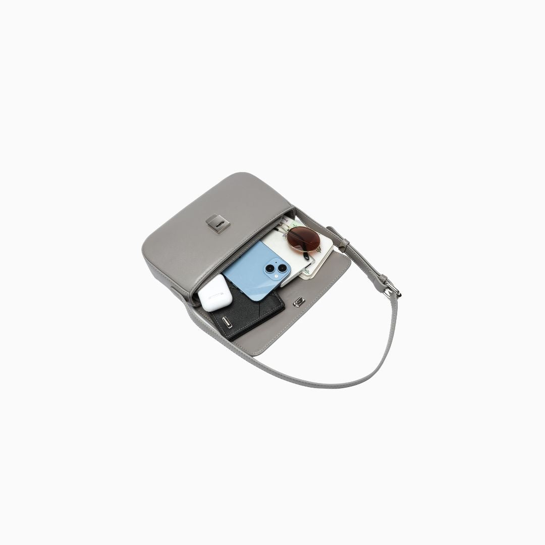 Eaton Flap Crossbody: Grey, view 11