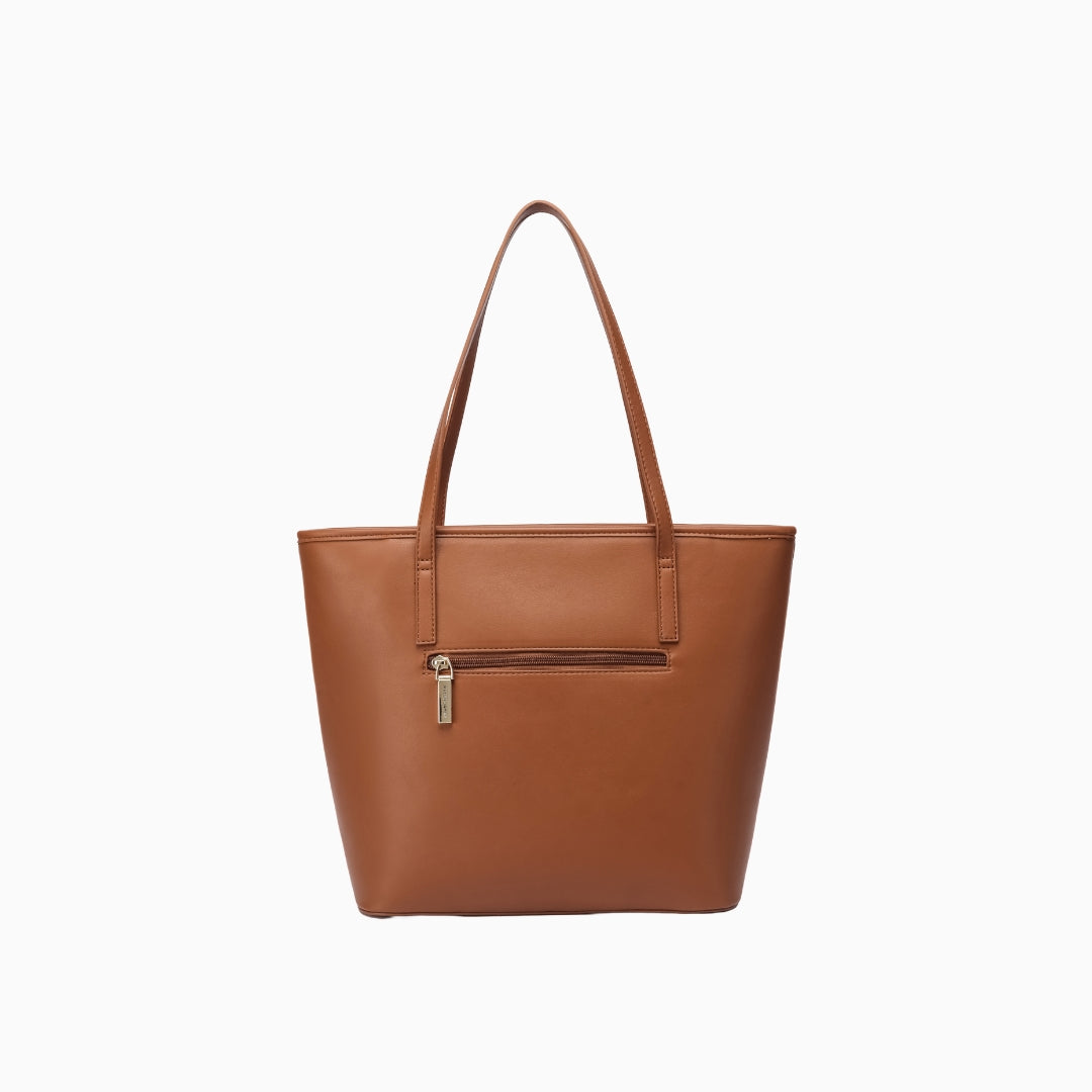 Kinnerton Upright Shoulder Tote: Cream and Brown
