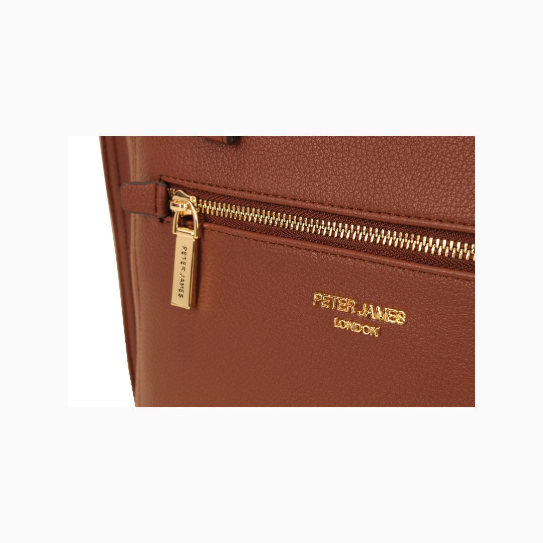 Bourdon Structured Tote: Red, view 12