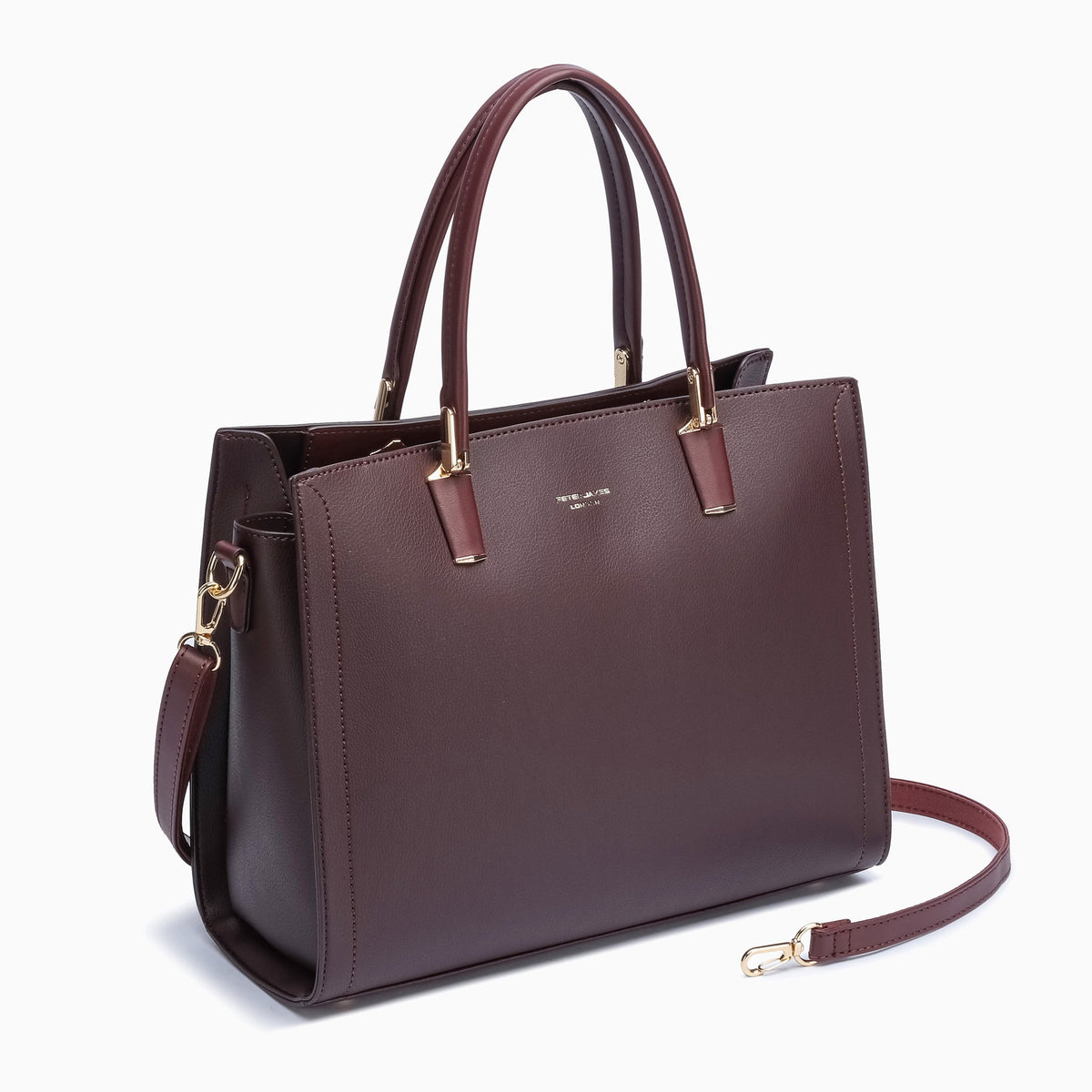 Conduit Textured Satchel: Dark Maroon, view 12