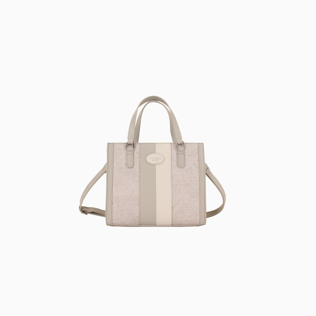 Curzon Textured Tote: Warm Grey