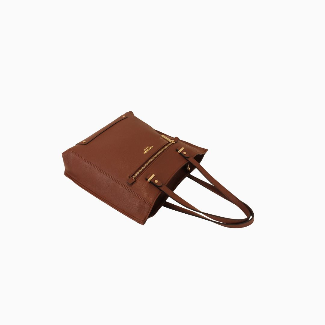 Bourdon Structured Tote: Red, view 14