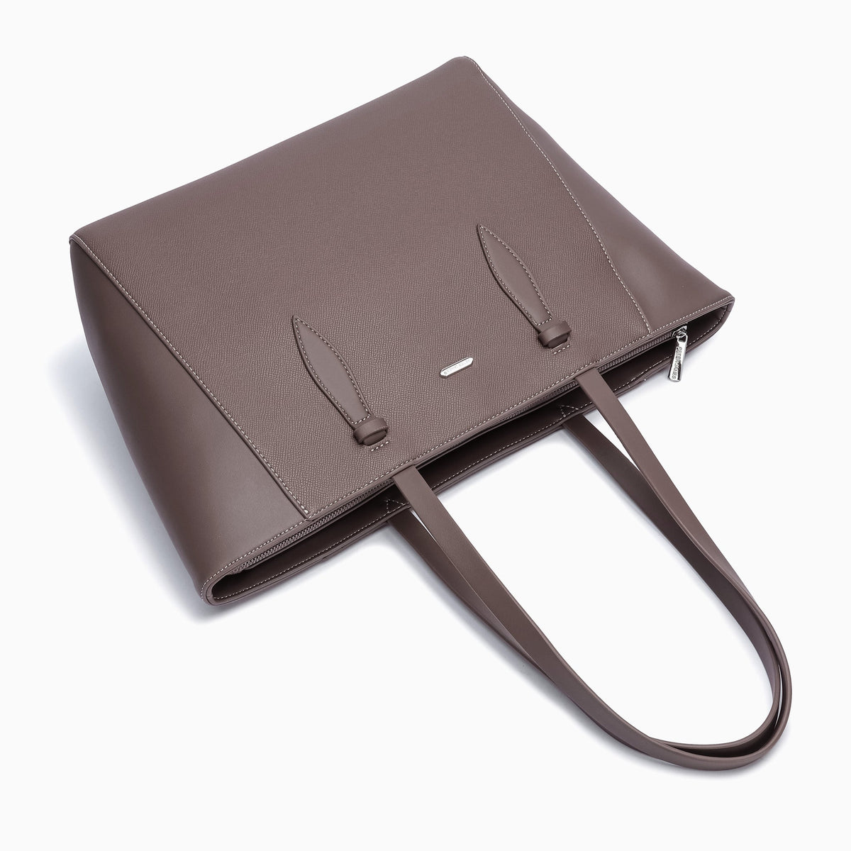 Egerton Pebbled Tote: Brown, view 15