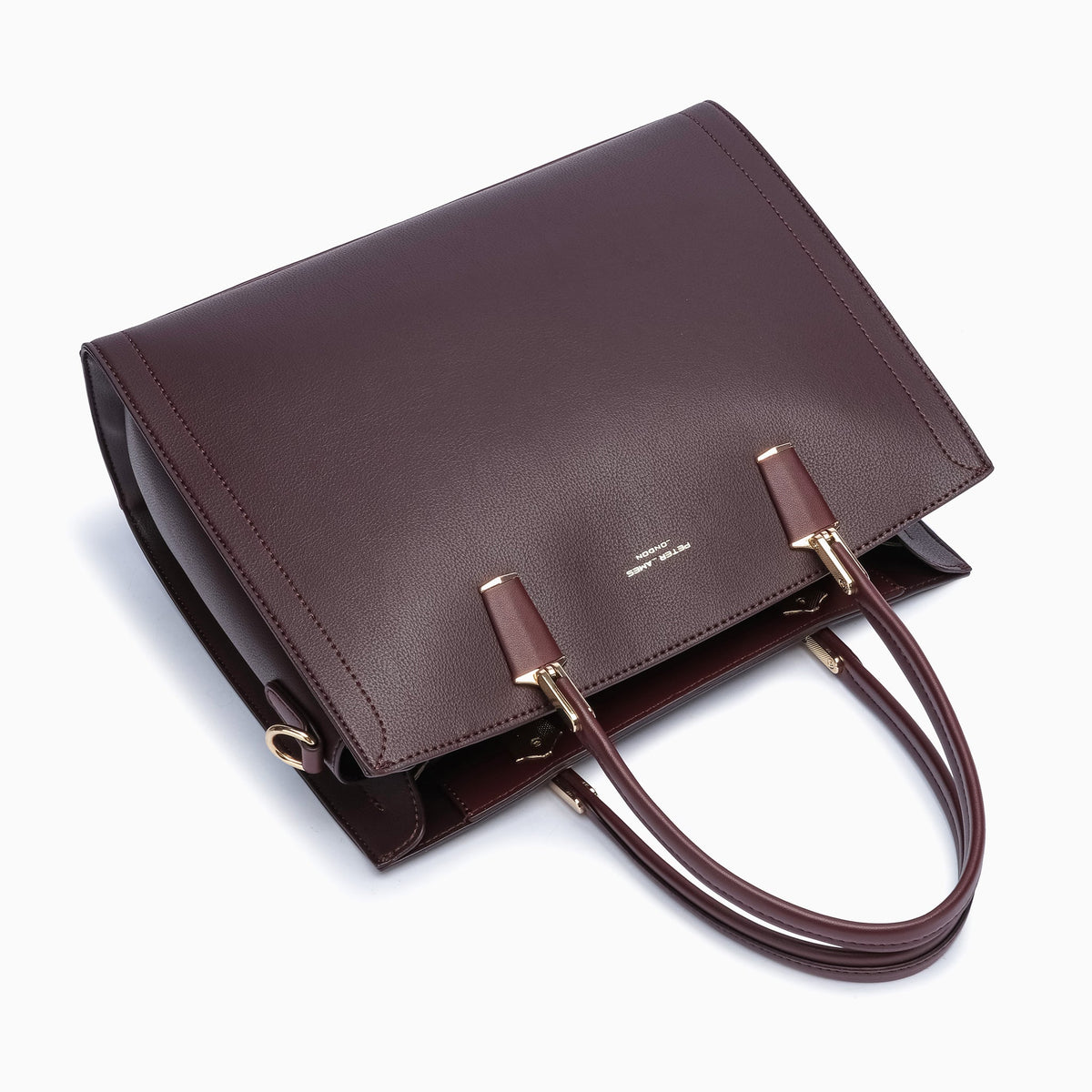Conduit Textured Satchel: Dark Maroon, view 15