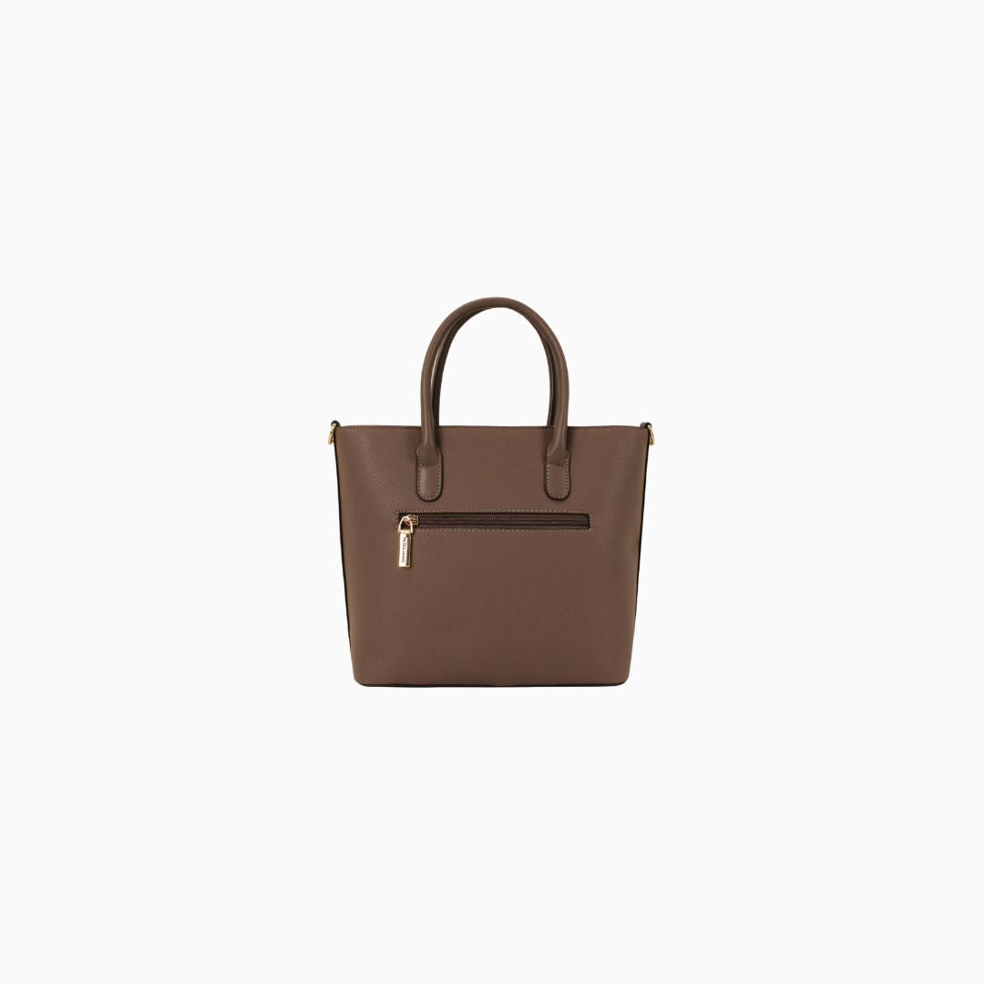 Montagu Gold Pebbled Tote: Reddish brown, view 18