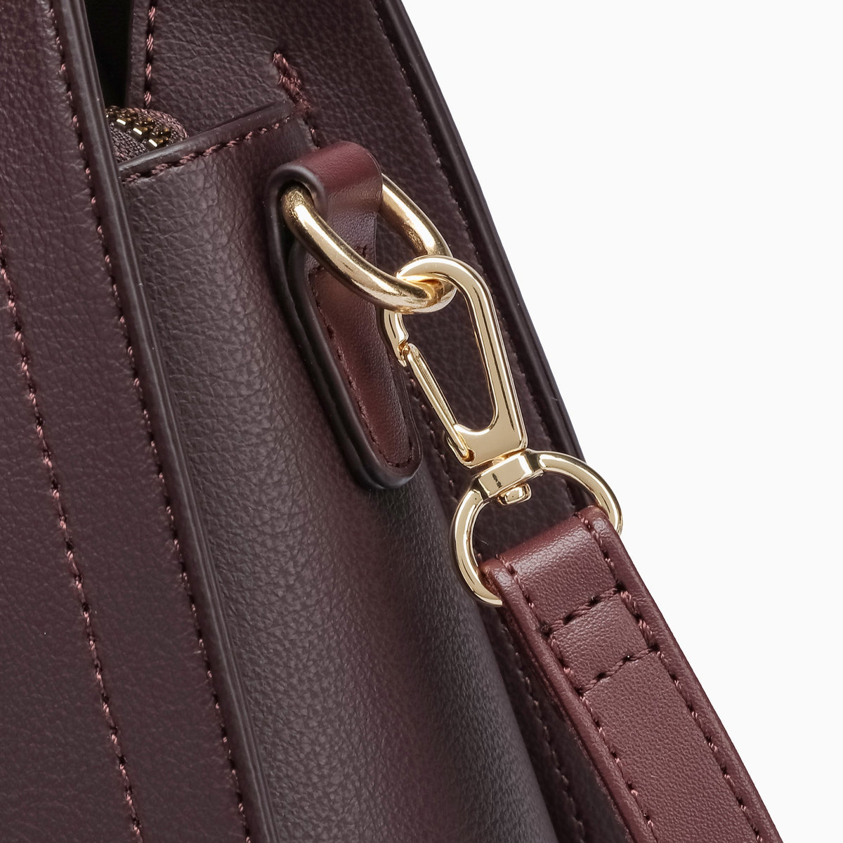 Conduit Textured Satchel: Dark Maroon, view 18