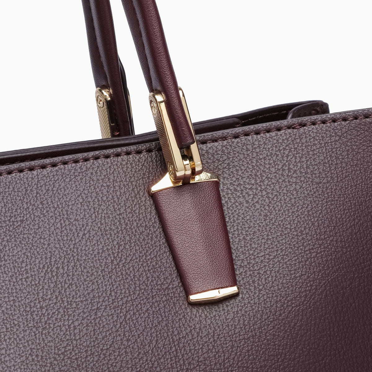 Conduit Textured Satchel: Dark Maroon, view 20