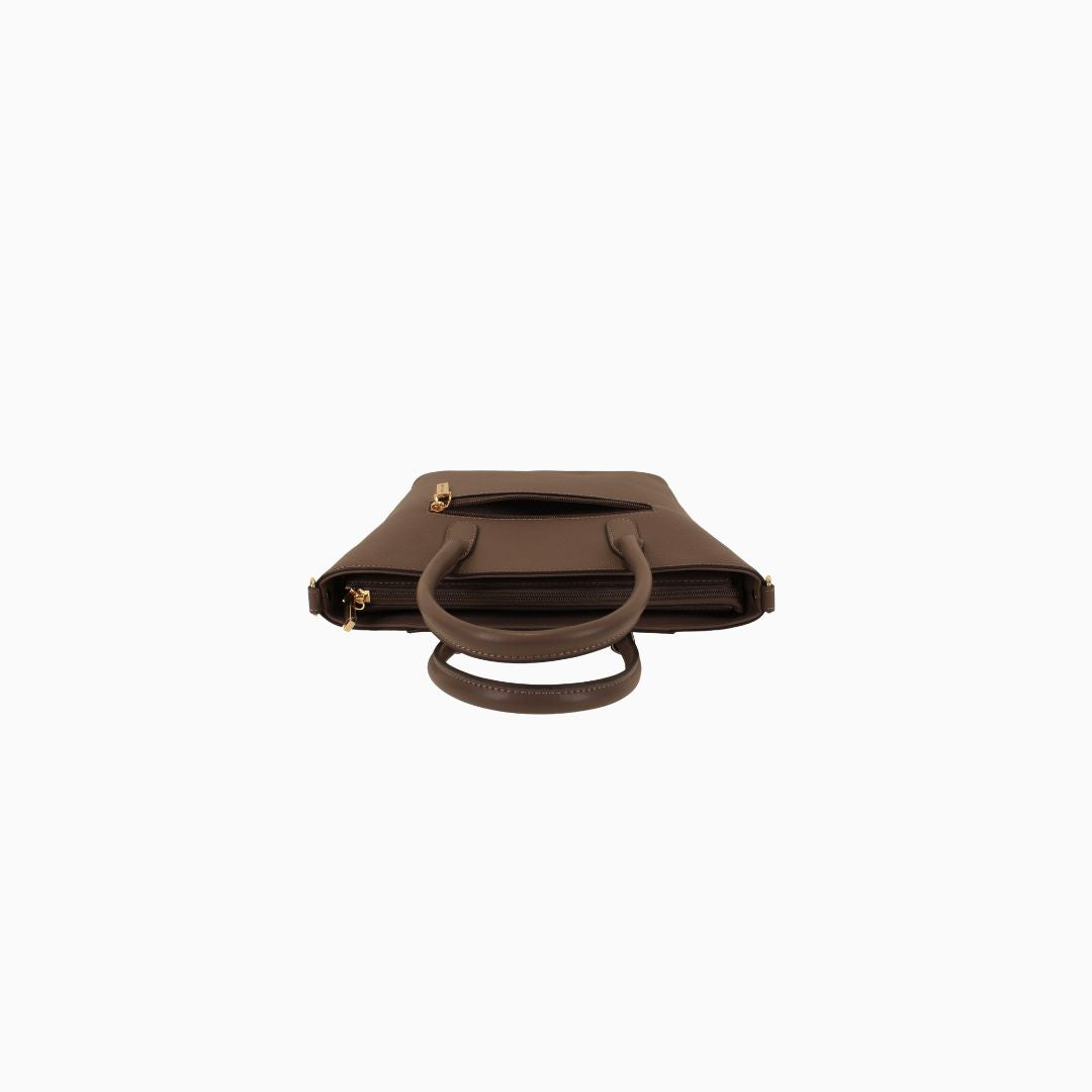 Montagu Gold Pebbled Tote: Reddish brown, view 21