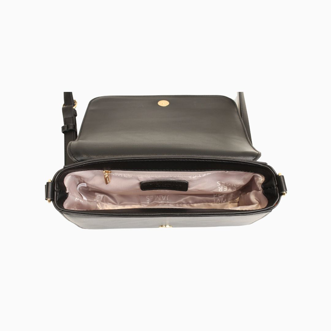 Portman Crossbody Shoulder Bag: Black