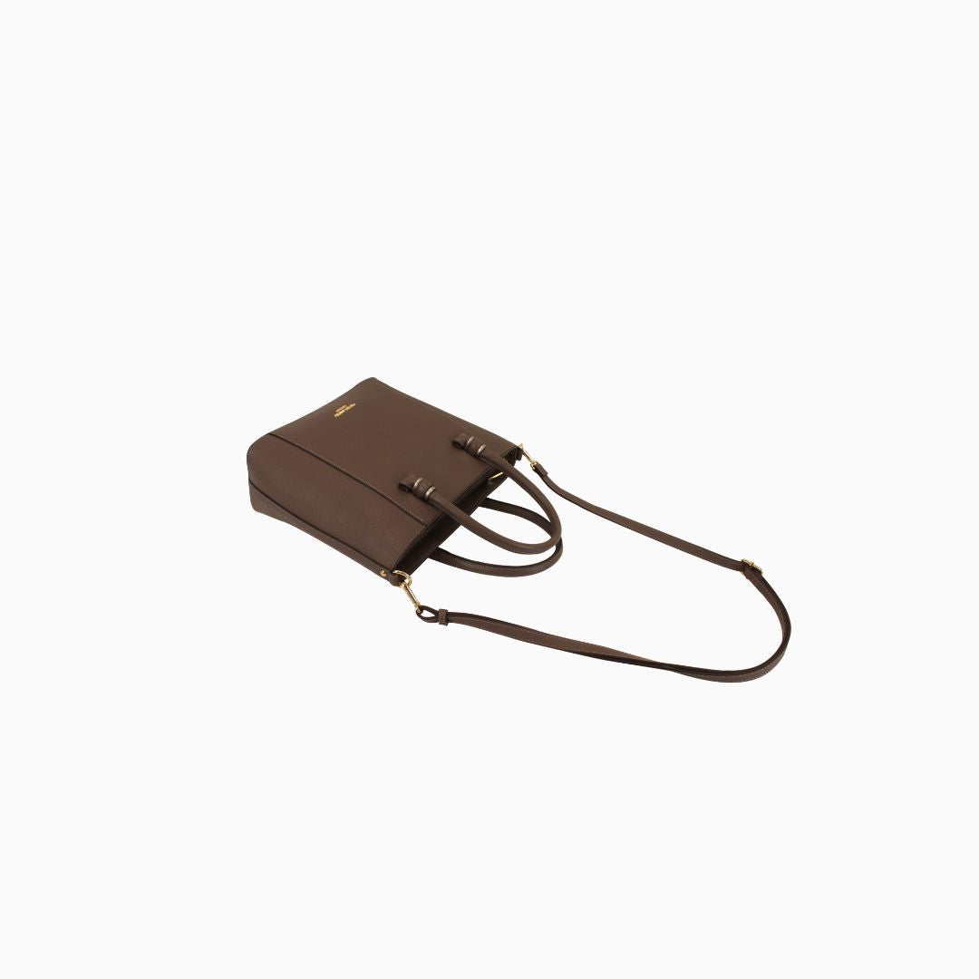Montagu Gold Pebbled Tote: Reddish brown, view 22