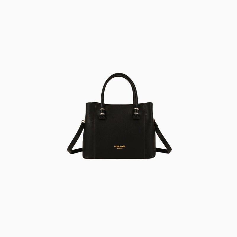 Montagu Gold Pebbled Tote: Black
